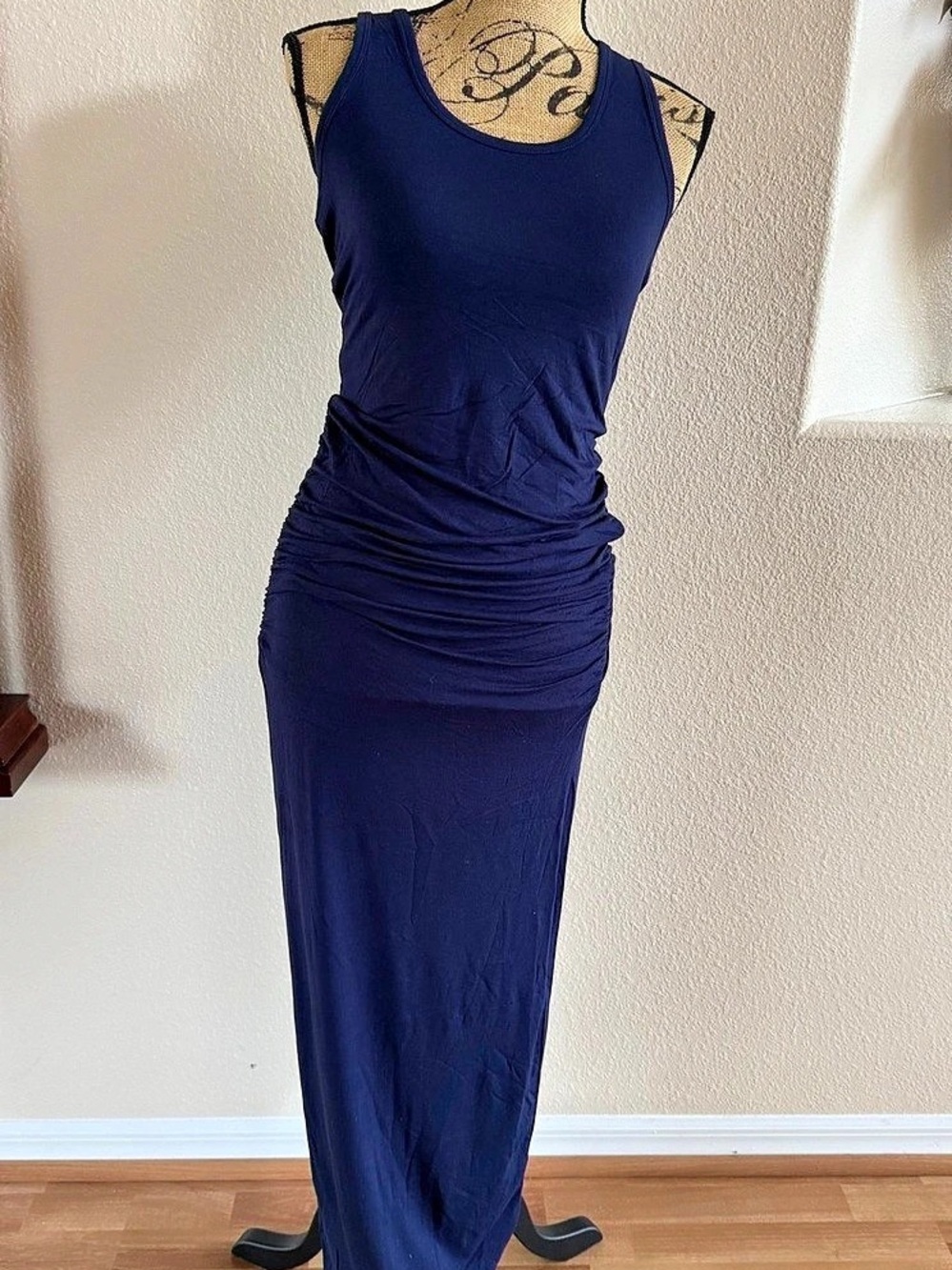 Venus Ruched Maxi Dress in Blue Size XS Like New